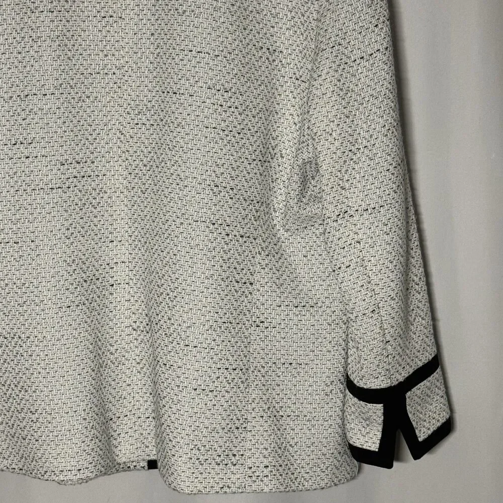 Kasper Tweed Contrast Black White 3 Button Women's Blazer Jacket Plus Size 18 - Picture 12 of 16